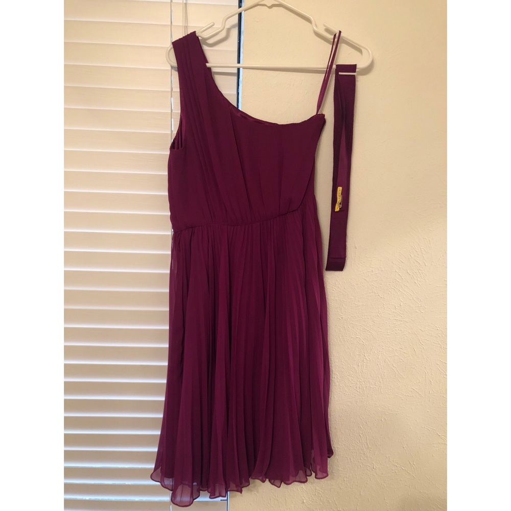 One Shoulder Purple Dress